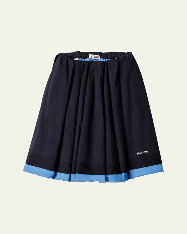 Knit and Poplin Skirt